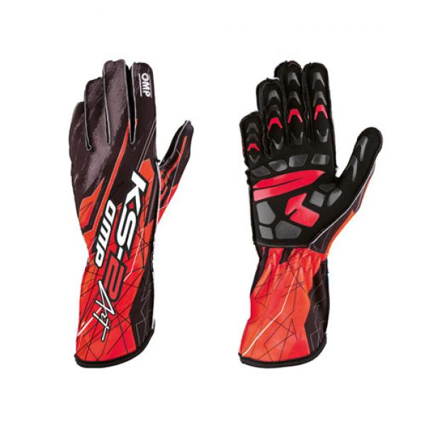 OMP Kart Handschuhe KS-2 ART | rot/schwarz Gr.XXS bis XL